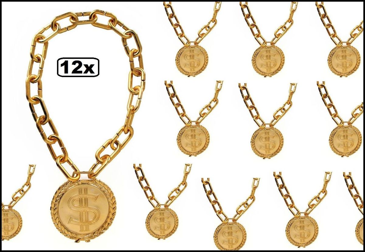 12x Rapper ketting 50 cm hanger $ 12 cm