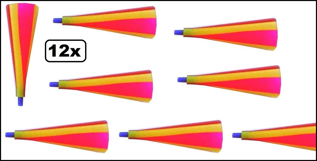 12x Toeter maxi hard geluid ass. kleuren