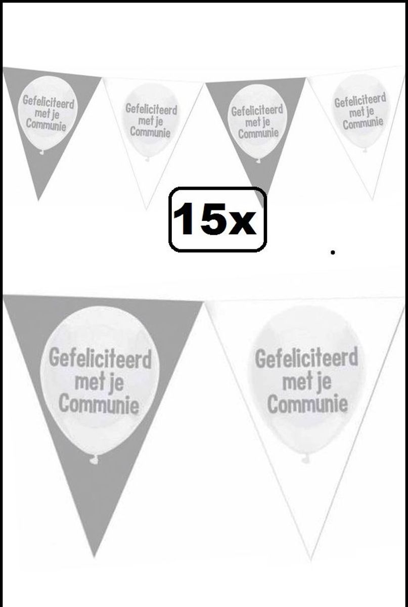 15x   zilver/wit Gefeliciteerd met je communie