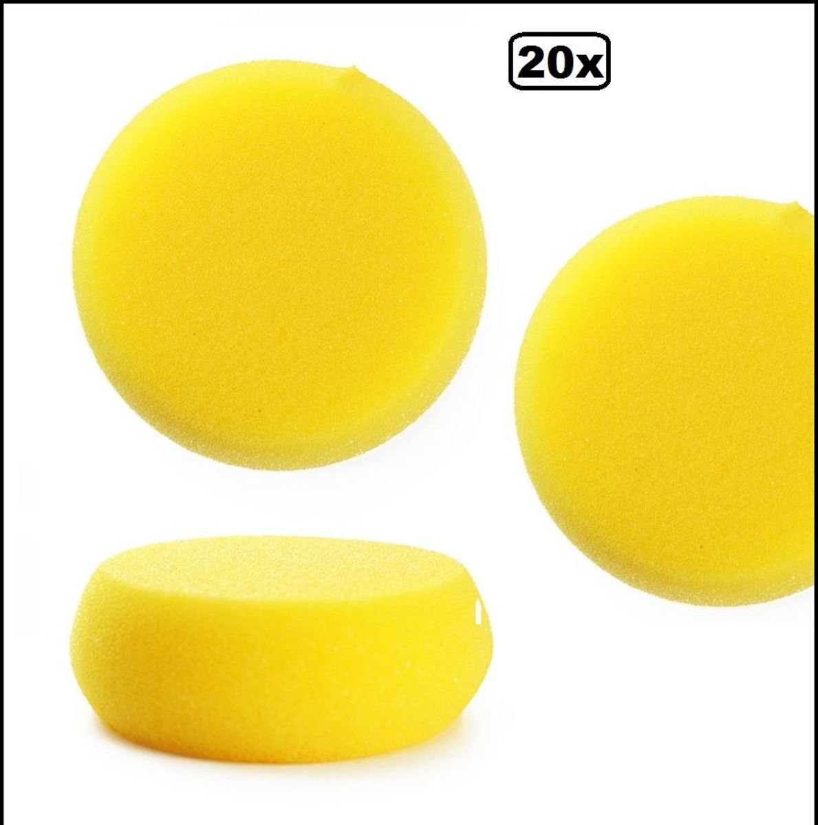 20x   geel afgerond dia. 7.5 cm