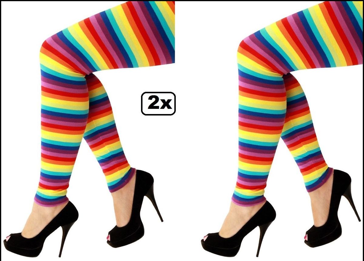 2x Legging Regenboog mt.M/L