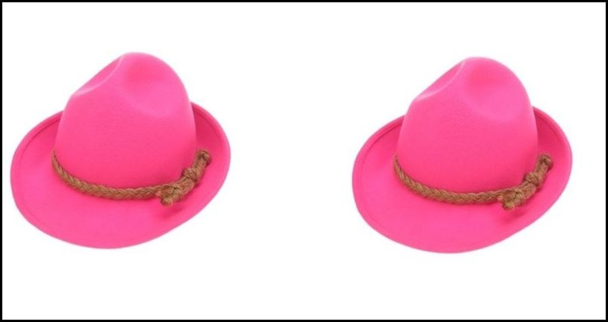 2x Tirolerhoed wolvilt fluo pink