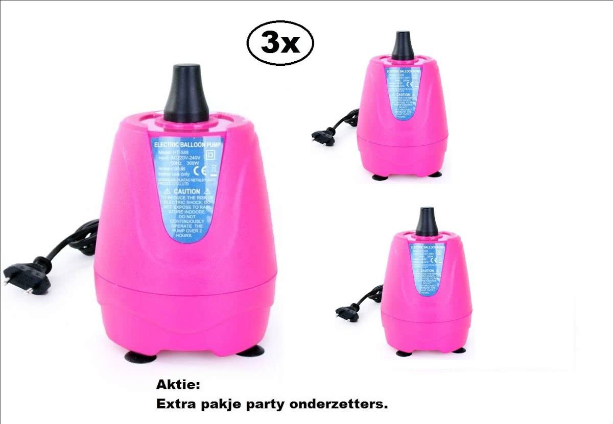 3x   electrisch roze