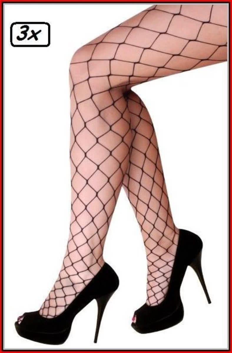 3x Netpanty grote maas zwart