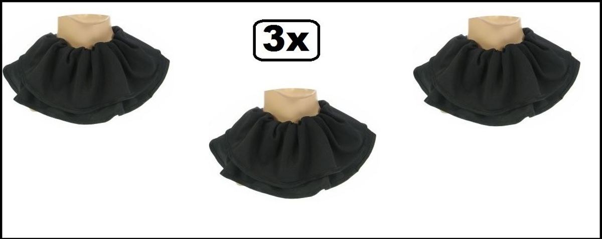 3x Trevira pieten kraag zwart