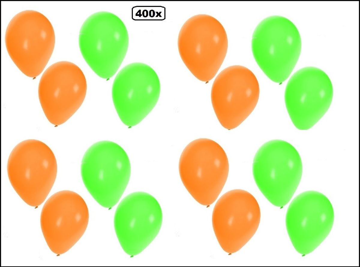 400x Ballonnen oranje en groen.