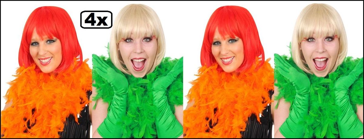 4x   brandveilig oranje en groen 180cm