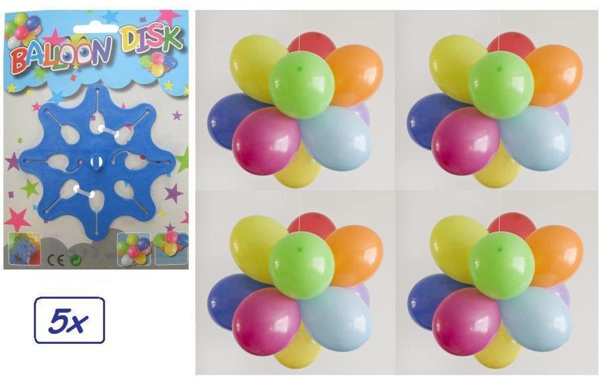 5x Ballonnen disk hulp t.b.v. ballondecoraties met 50 ballonnen