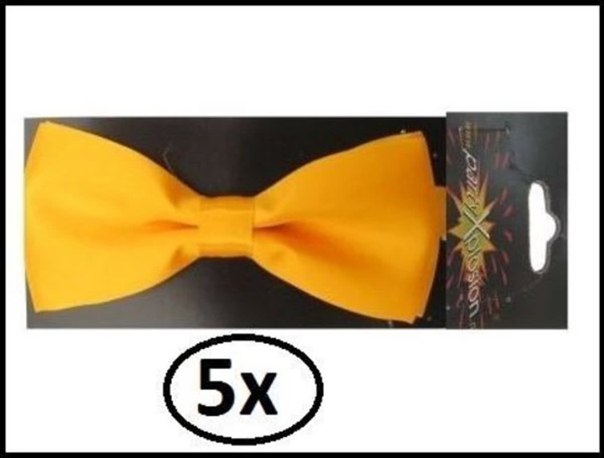 5x Luxe strik satijn geel