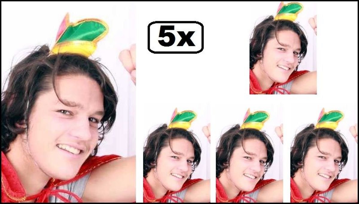 5x Mini prinsenmuts rood/geel/groen