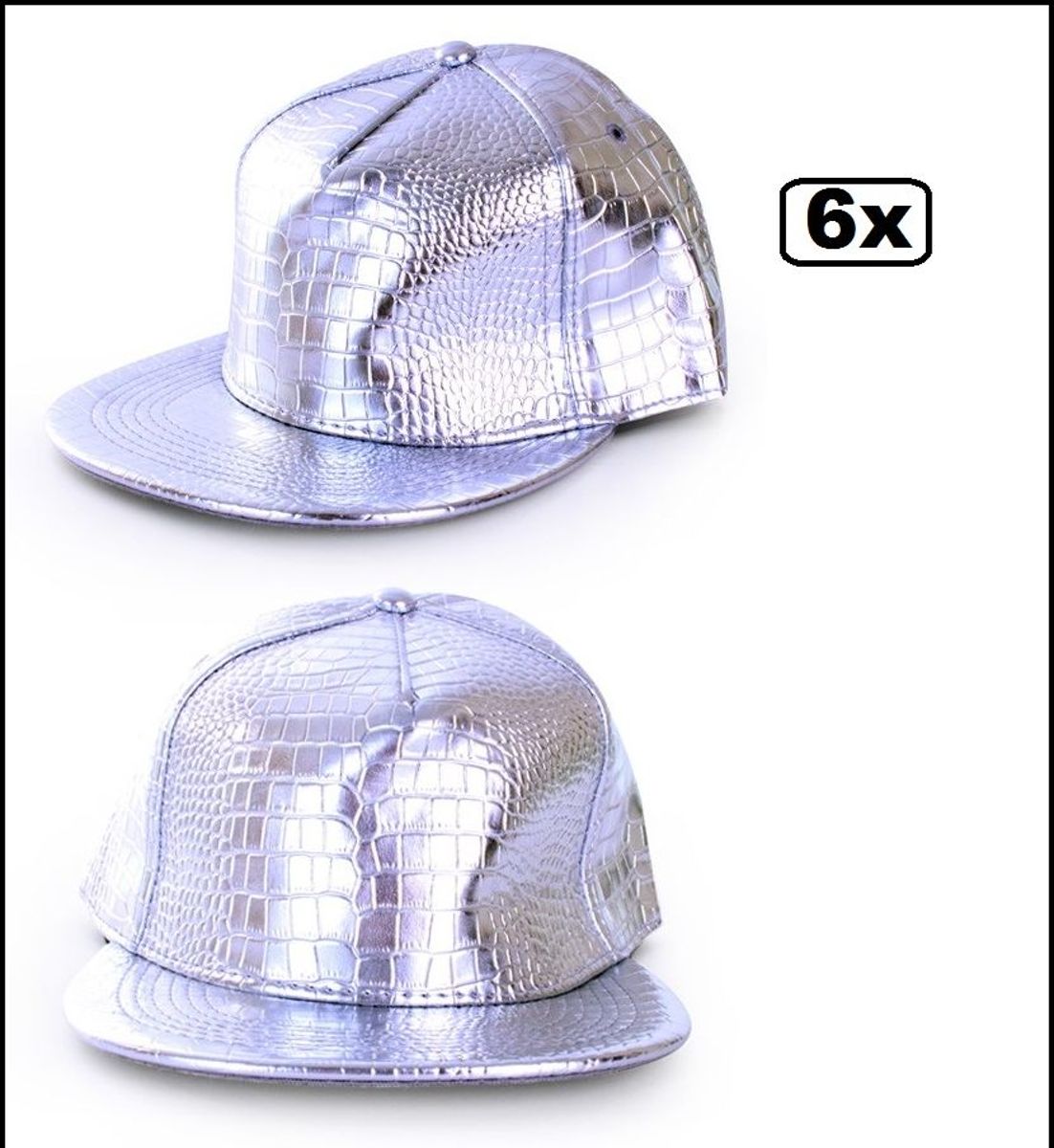 6x Baseball Cap rapper zilver