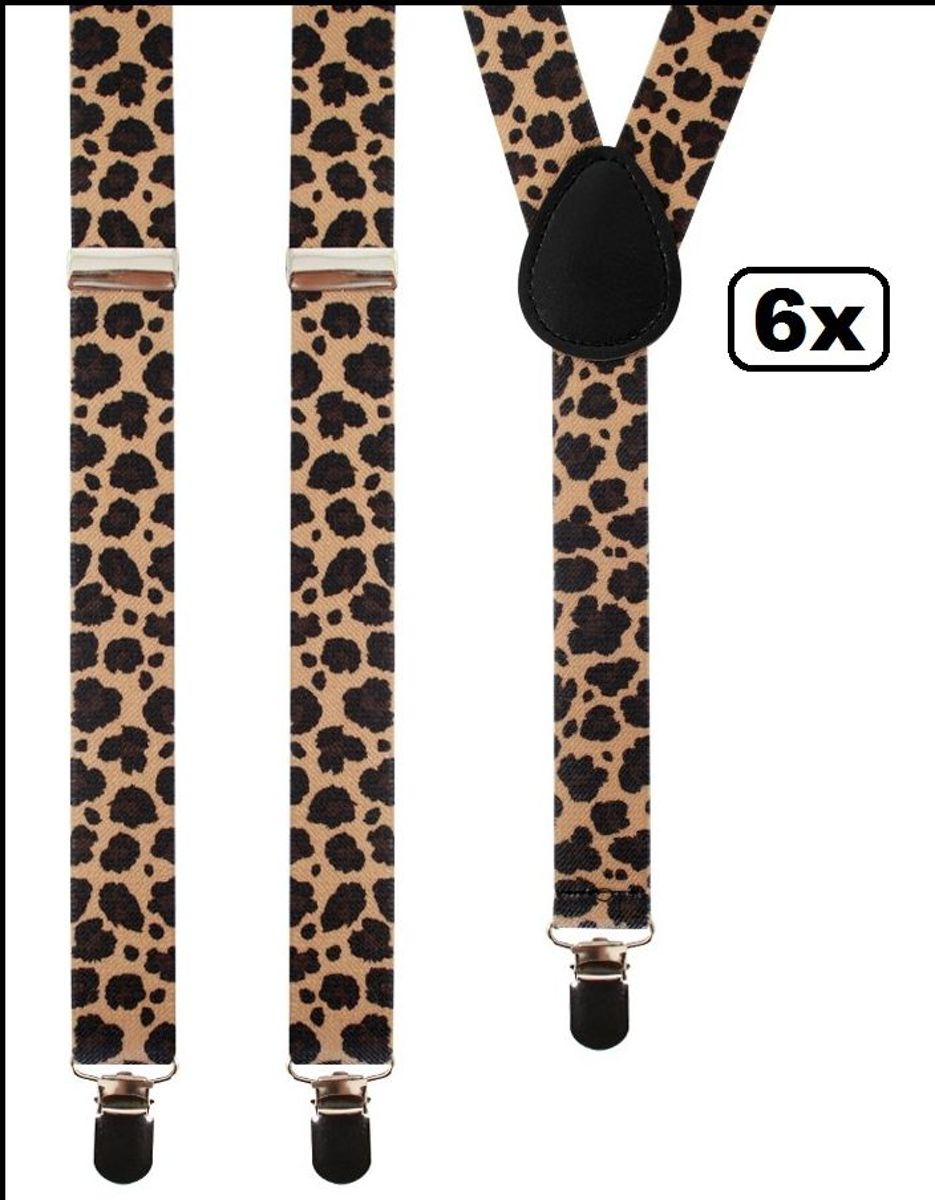 6x Bretel panter print