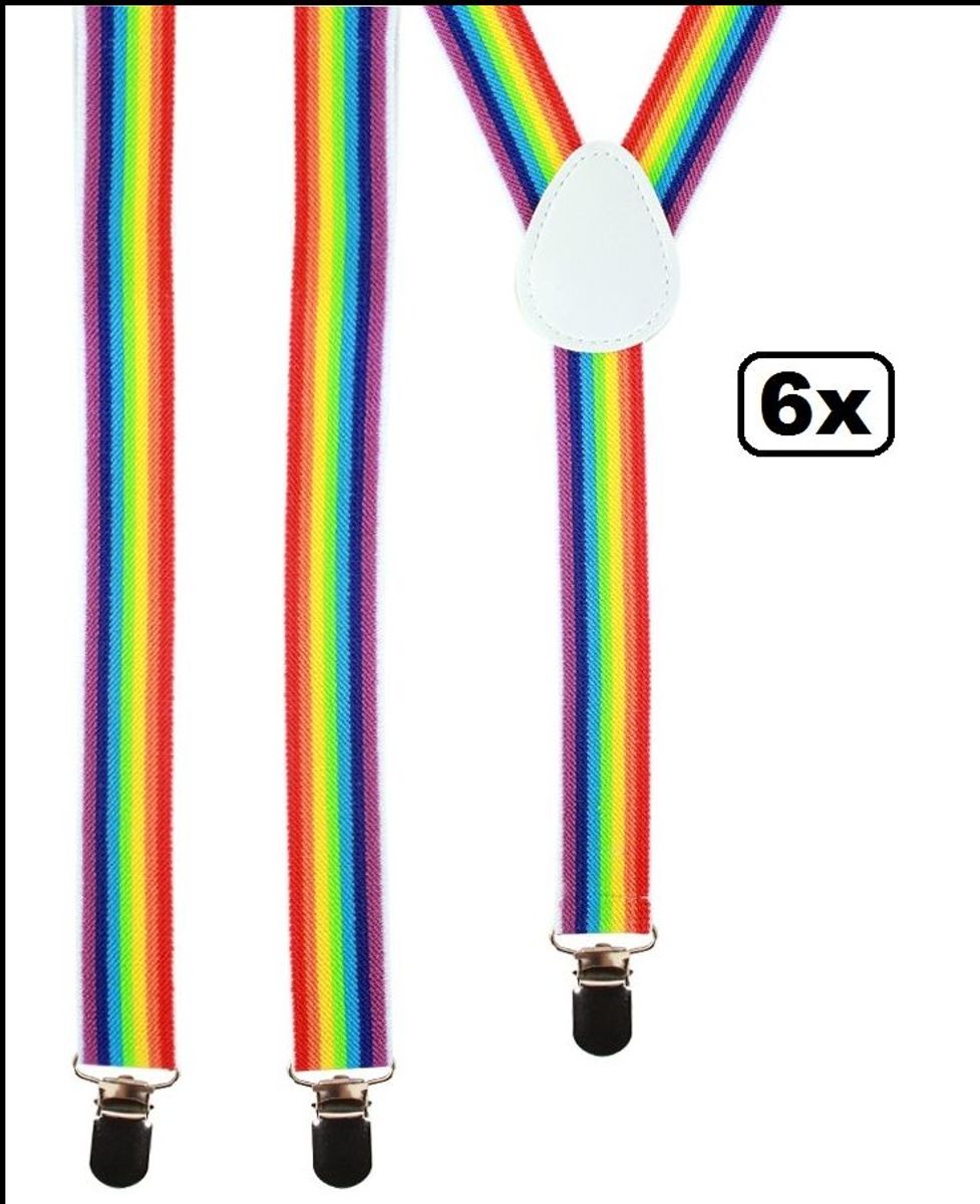 6x Bretel regenboog