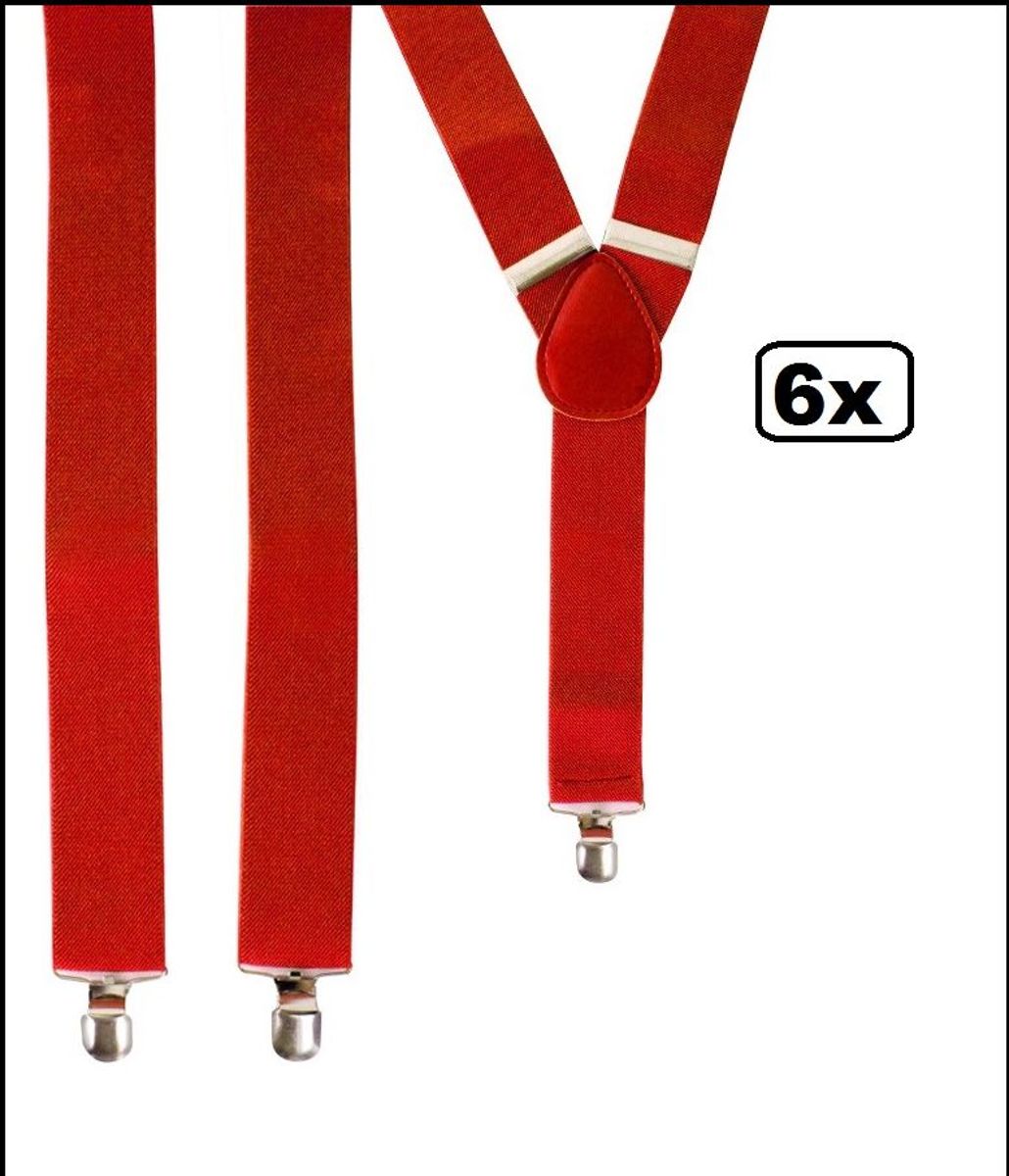 6x Bretel rood