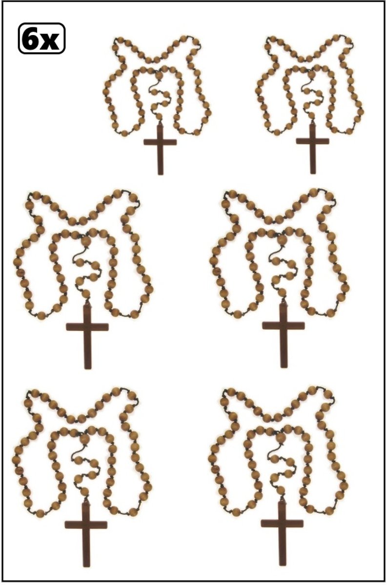 6x Kruis met kralen ketting