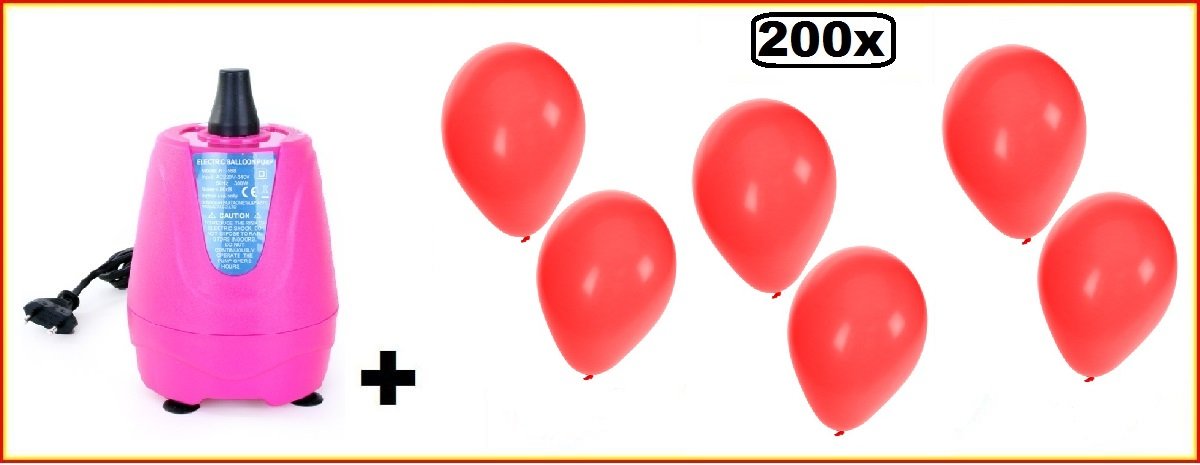   electrisch roze + 200 ballonnen rood