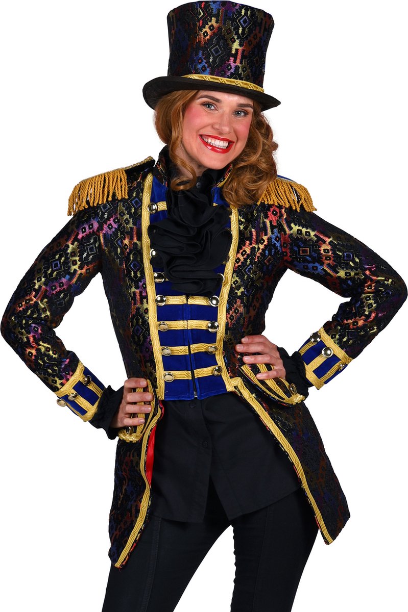 Carnavalsjas Dames - Hologram - Carnaval - Blauw/Rood/Geel/Groen- Luxe - Maat S