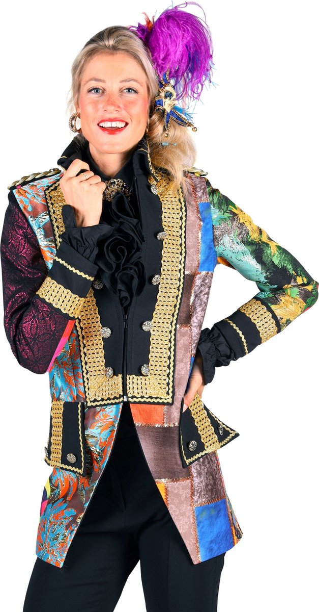 Carnavalsjas Dames - Patchwork Slipjas Model - Multicolor - Maat 2XL