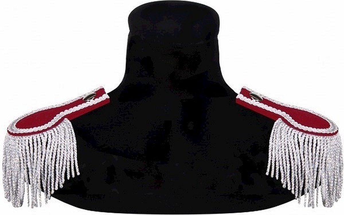 Epauletten Rood-Zilver - Een Paar - One Size