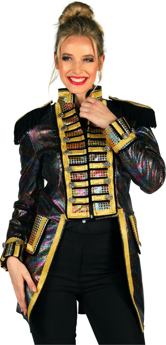 Thetru Carnavalsjas Dames - Metallic Fiesta Zwart - Maat XXL
