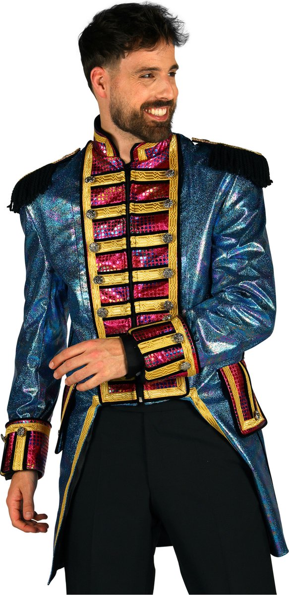 Thetru Carnavalsjas Heren - Metallic Fiesta Blauw - Maat L