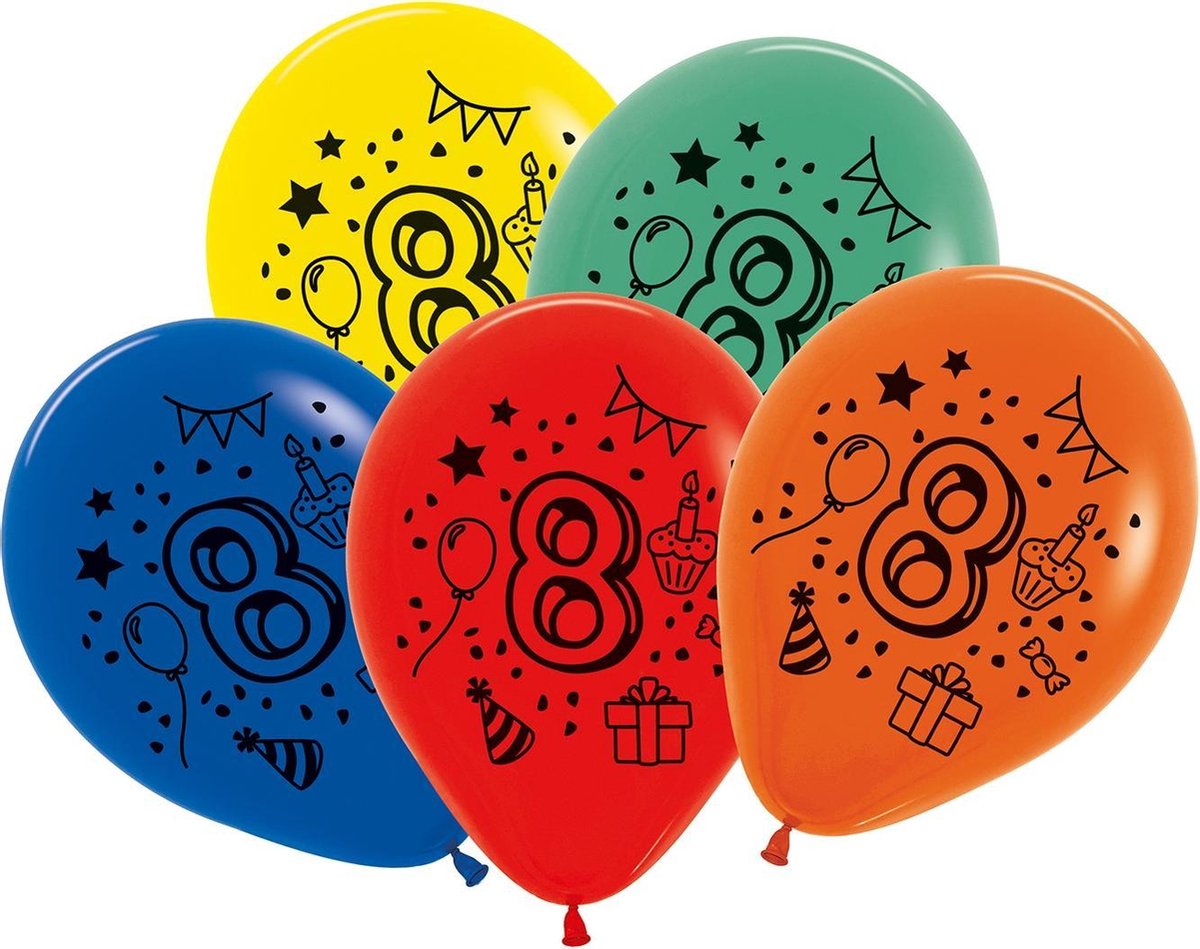 Tib Ballonnen Cijfer 8 30 Cm Latex 7 Stuks