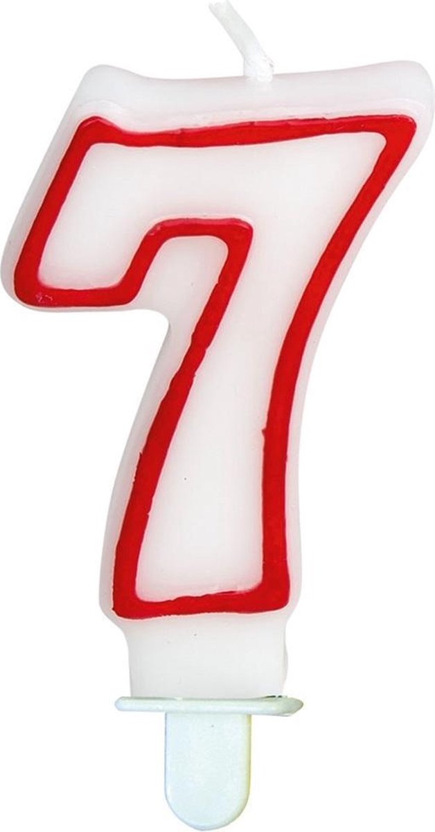 Tib Cijferkaars 7 8 Cm Wax Wit/rood