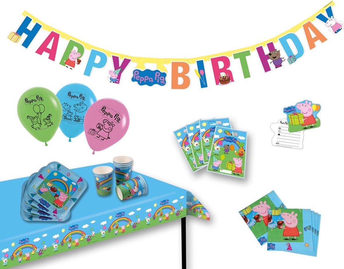 Tib Feestpakket Peppa Pig Junior Papier Blauw/roze 51-delig