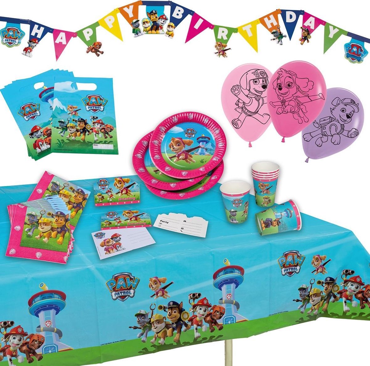 Tib Feestset Paw Patrol Papier Paars 51-delig