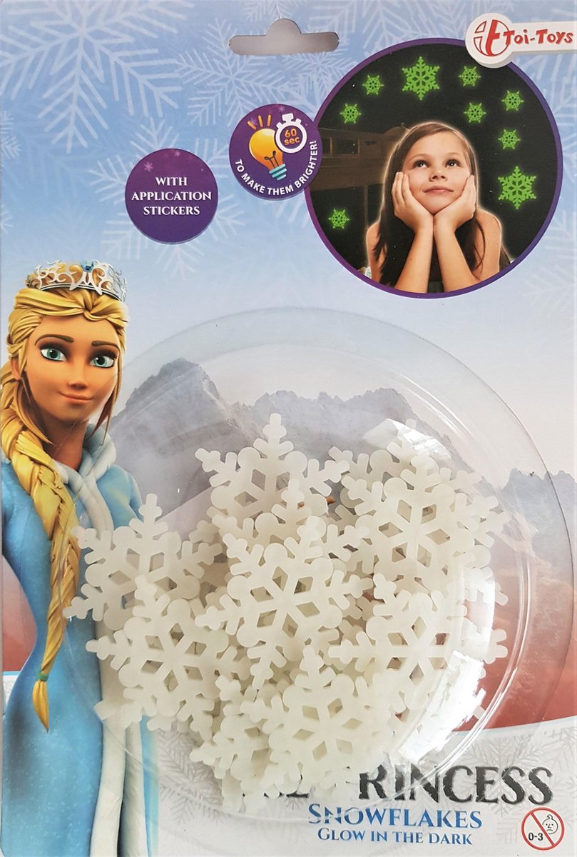 Frozen Glow in the dark snowflakes / Muurstickers