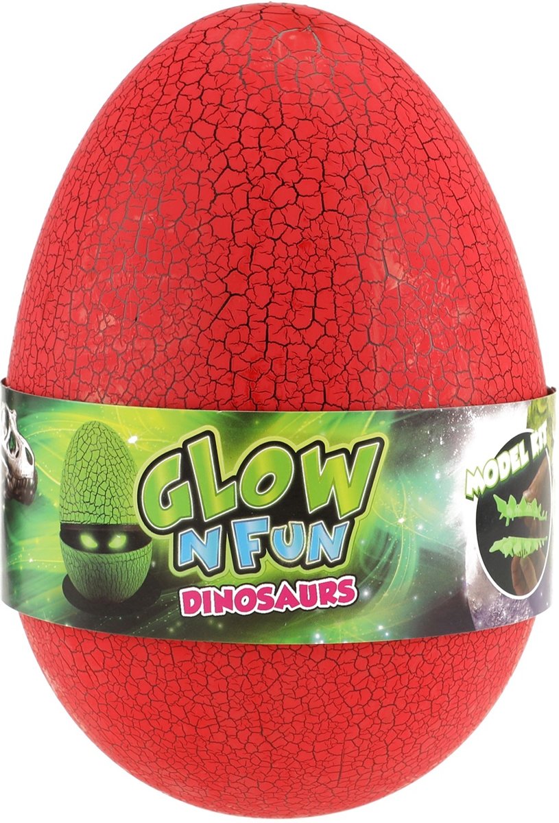 Toi-toys Glow In The Dark Dinosaurus Skelet In Ei Rood
