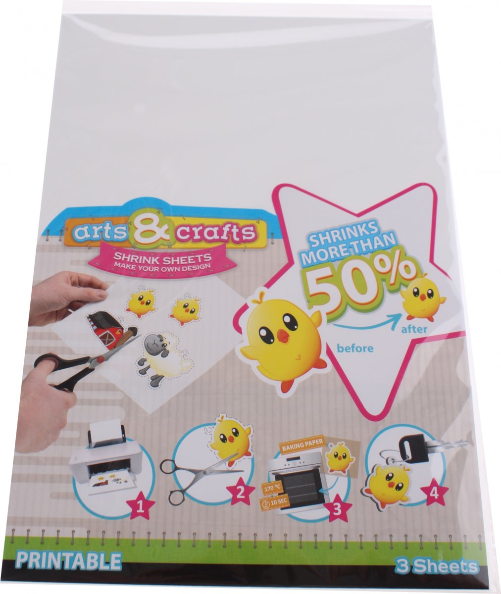 Toi-toys Krimppapier Printbaar 3 Vellen Wit