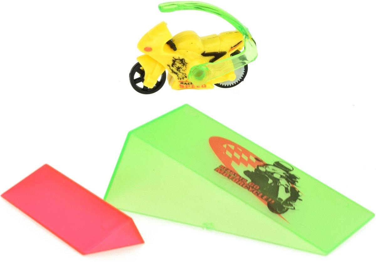 Toi-toys Mini-motor Turbo Racers Met Schans 3-delig Groen/geel