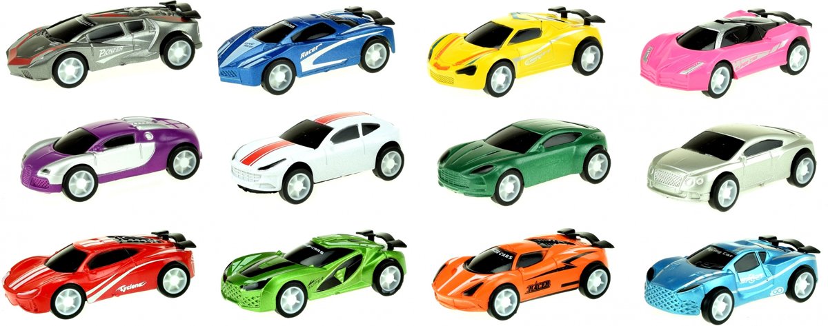 Toi-toys Raceautos Pull Back 12-delig 7 Cm Multicolor