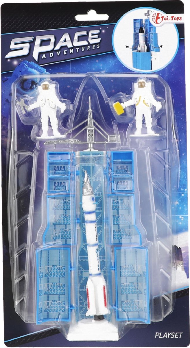 Toi-toys Ruimte Raket En Astronauten 15 Cm Zilver
