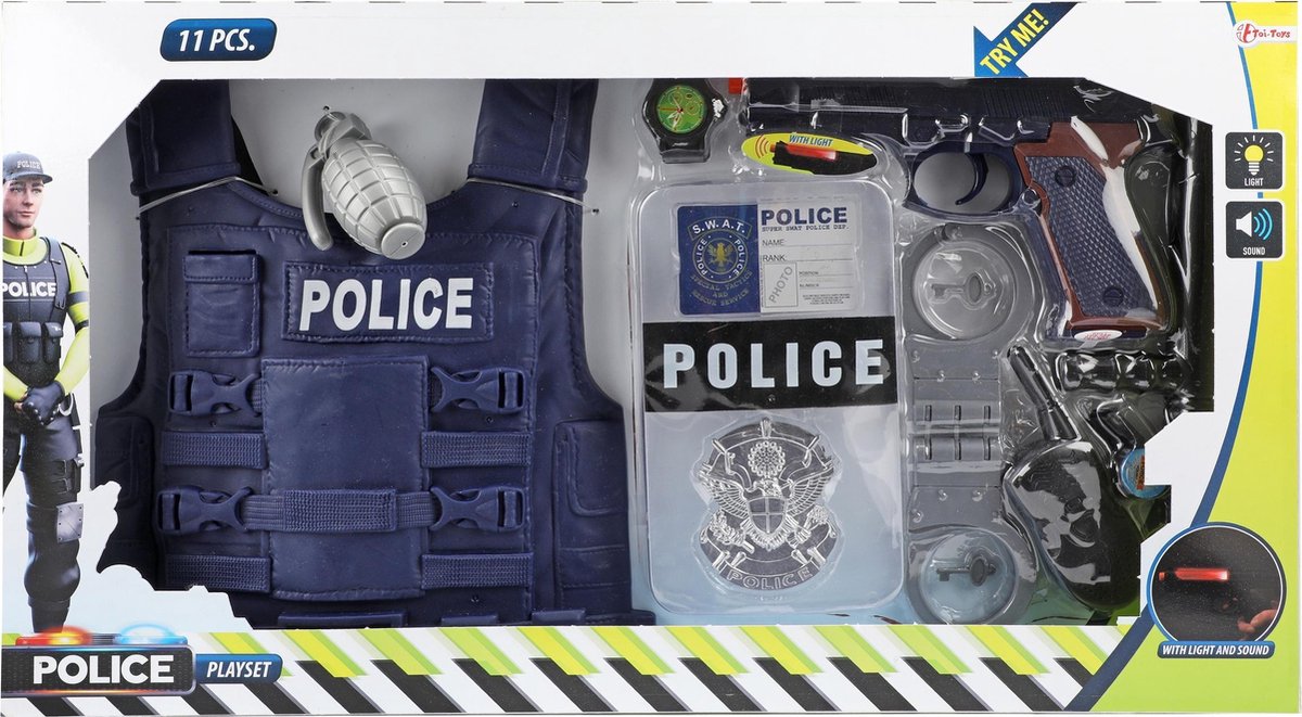 Toi-toys Speelset Politie Jongens Polykatoen 11-delig