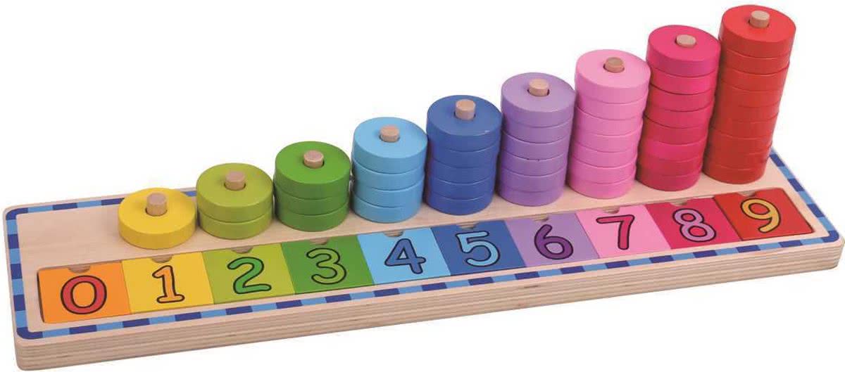 Leren tellen -houten set-van het merk Tooky toy