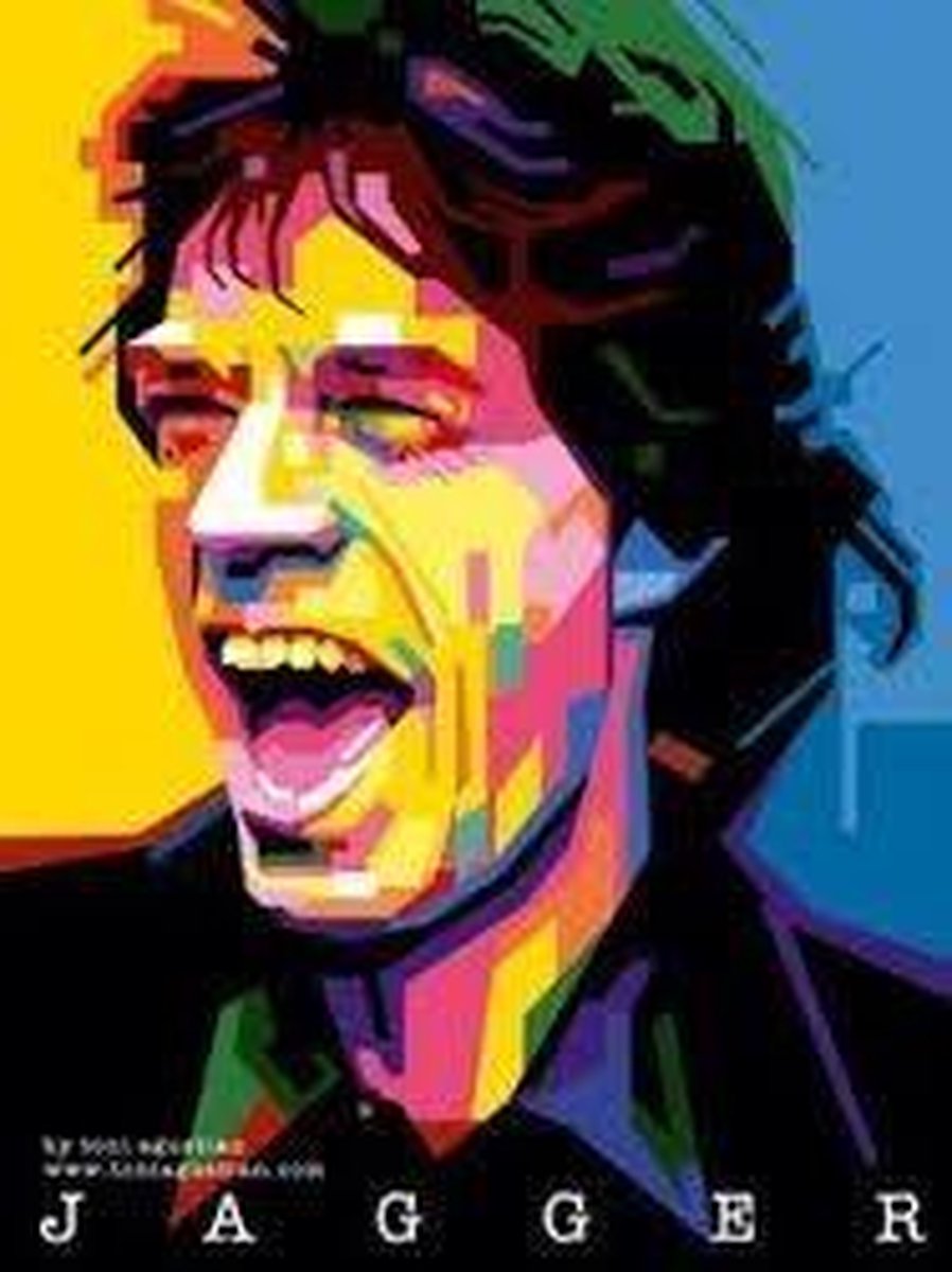 TOPMO - Mick Jagger Diamond painting- Diamond DOTZ- HQ Diamond Painting pakket - VOLLEDIG dekkend - Diamant Schilderen - voor Volwassenen – ROND- 40X50CM