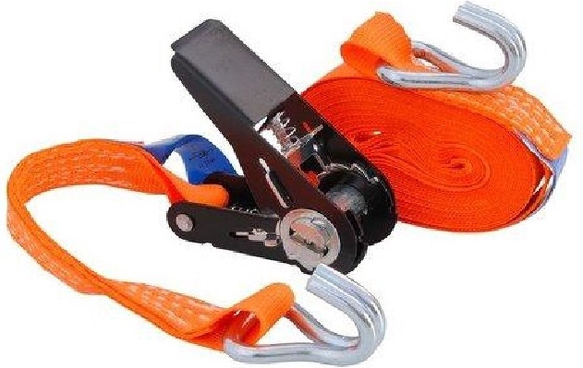 spanband met ratel - sjorband 800kg x 6 meter 2,5 cm breed - lading vast zetter - spanner