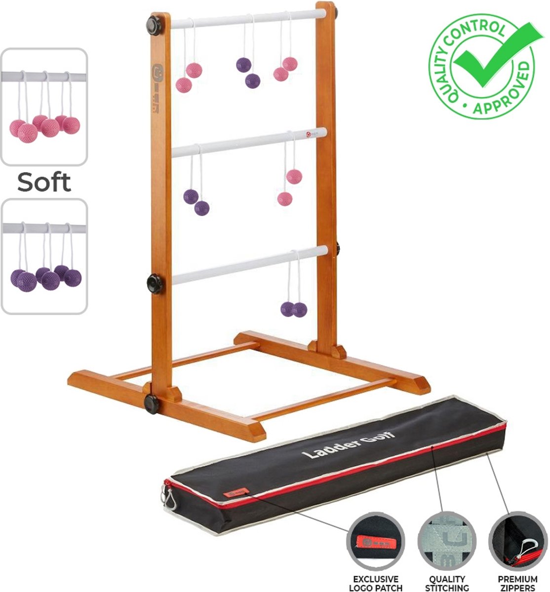 Laddergolf spel - Soft-Golf ballen - Roze Paars - Luxe Compleet en Prof.