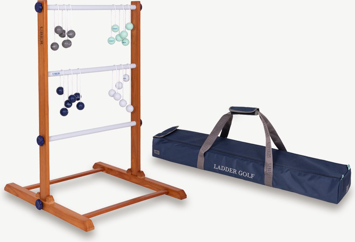Profi Original 2025 Ladderspel - Topkwaliteit Ladderspel Werpspel - met officiële Golf Bolas (Donkerblauw & Wit) - inclusief Luxe Draagtas