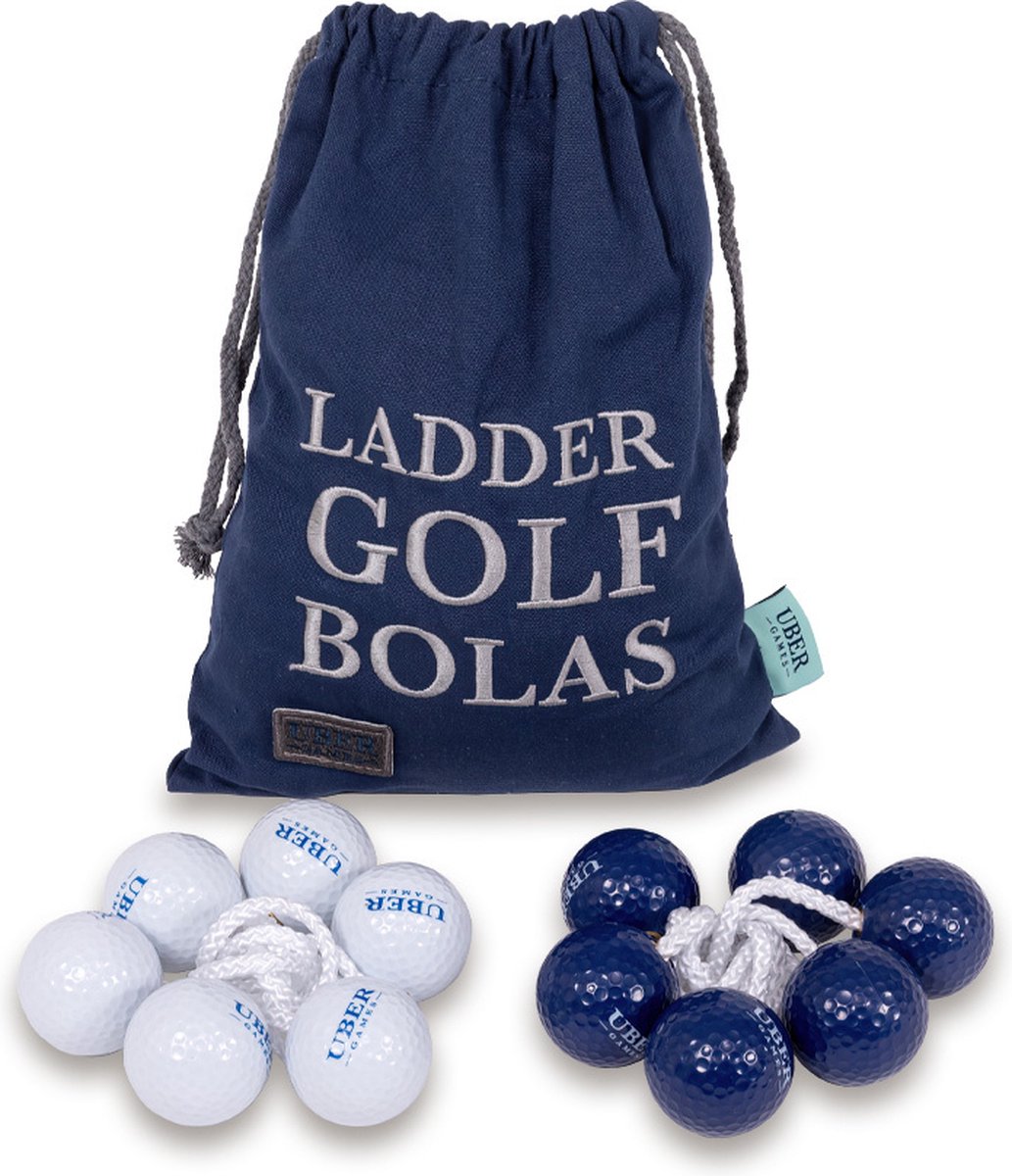 Ubergames - Officieel en professioneel Ladder Golf Bolas 6x - Hard - 3 Marineblauw en 3 Hagel-Wit