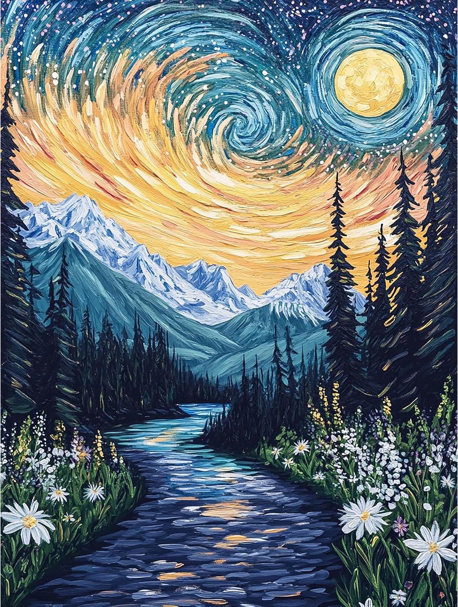 oCreon Diamond Painting Boom 30x40 cm - DIY Full Drill - Rhinestone Borduurwerk Muurdecoratie