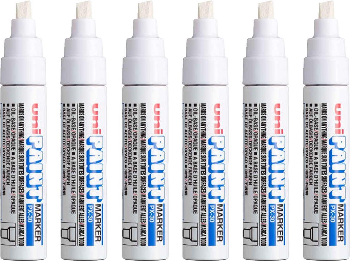 Uni PX-30 Paint Marker - Doos van 6 Stuks - Wit