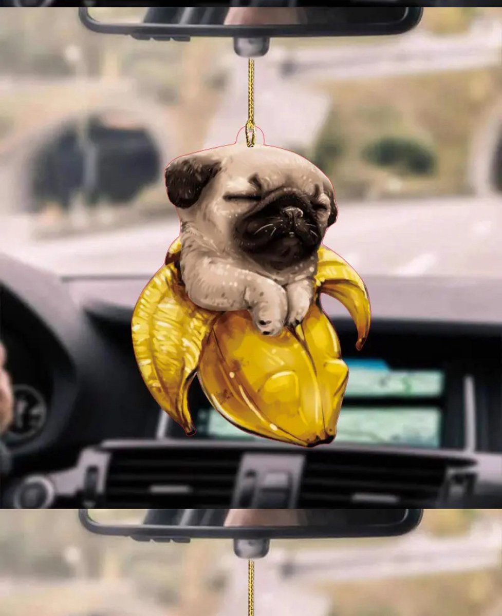 2D Decoratie hanger auto spiegel hond