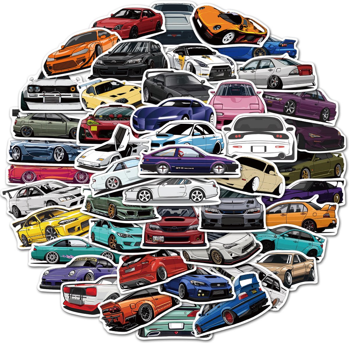 Auto Stickers - Muscle Cars - set 50 stuks - Laptop Stickers - Stickervellen