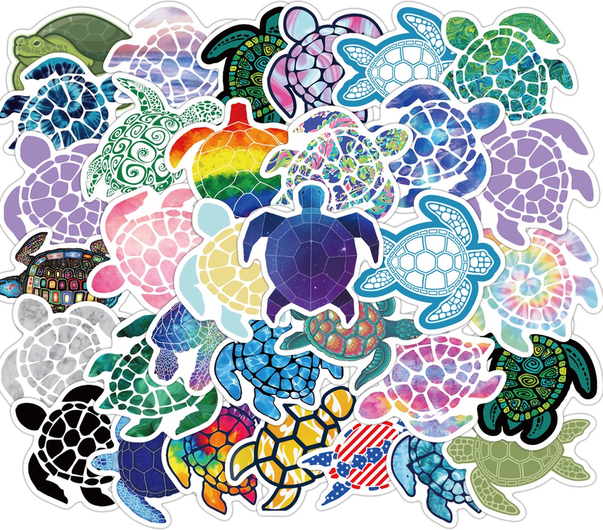 Schildpadden Stickers - set 50 stuks - Laptop Stickers - Stickervellen