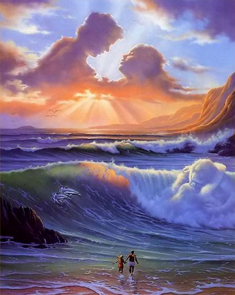 VDTOYS® DIAMOND PAINTING volwassenen - VDTC212 - vierkante steentjes - full - groot formaat - nieuwe tekeningen - 45 op 55 cm (canvas) - 40 op 50 (foto)