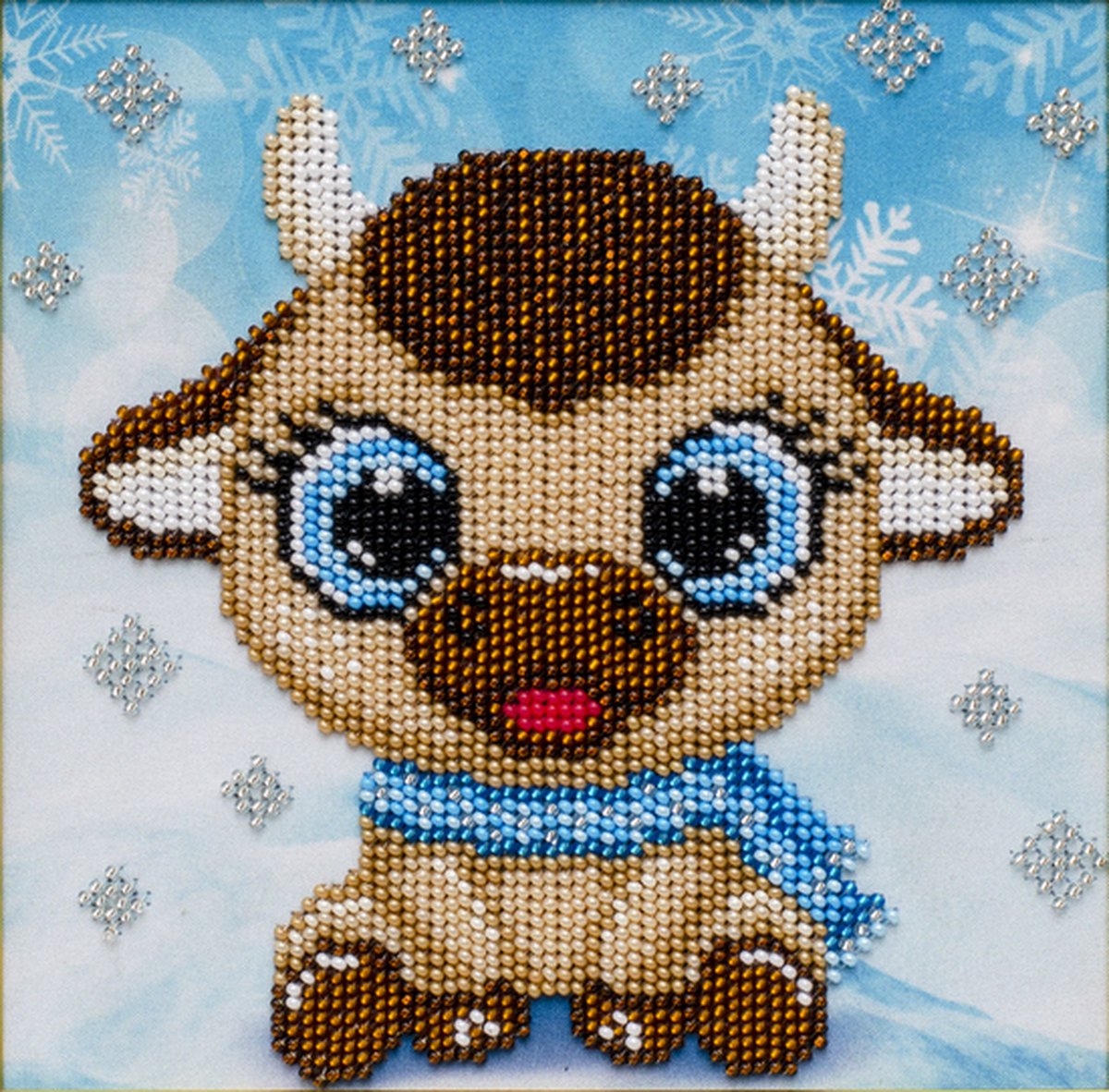 BORDUURPAKKET met kralen/parels - Baby Bull in Winter - Kleine Stier in de Winter - VDV