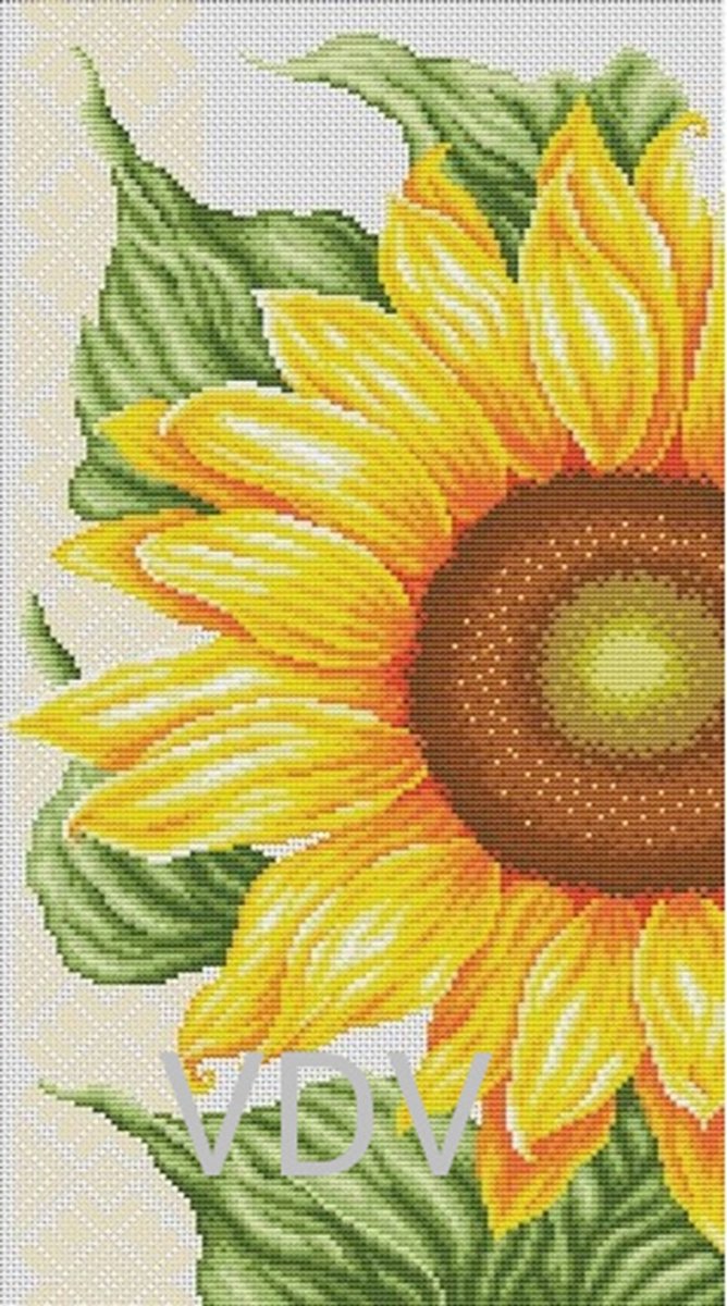 Borduurpakket VDV - Sunflower - Zonnebloem - met DMC garens